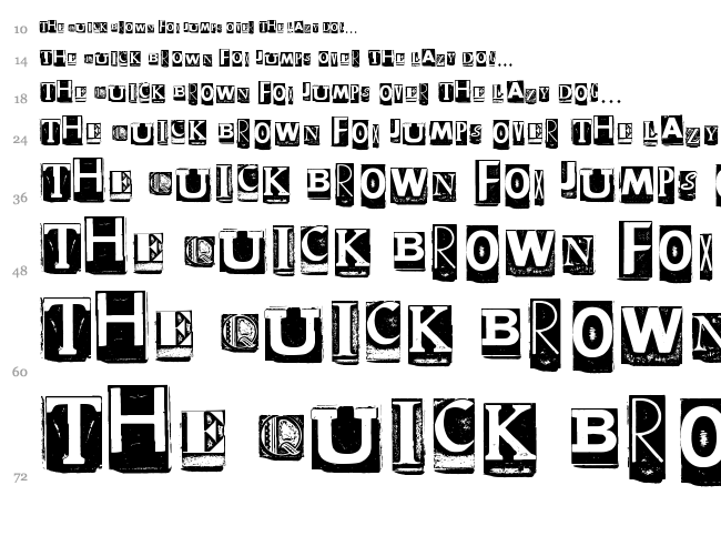 DZR Inscription font waterfall